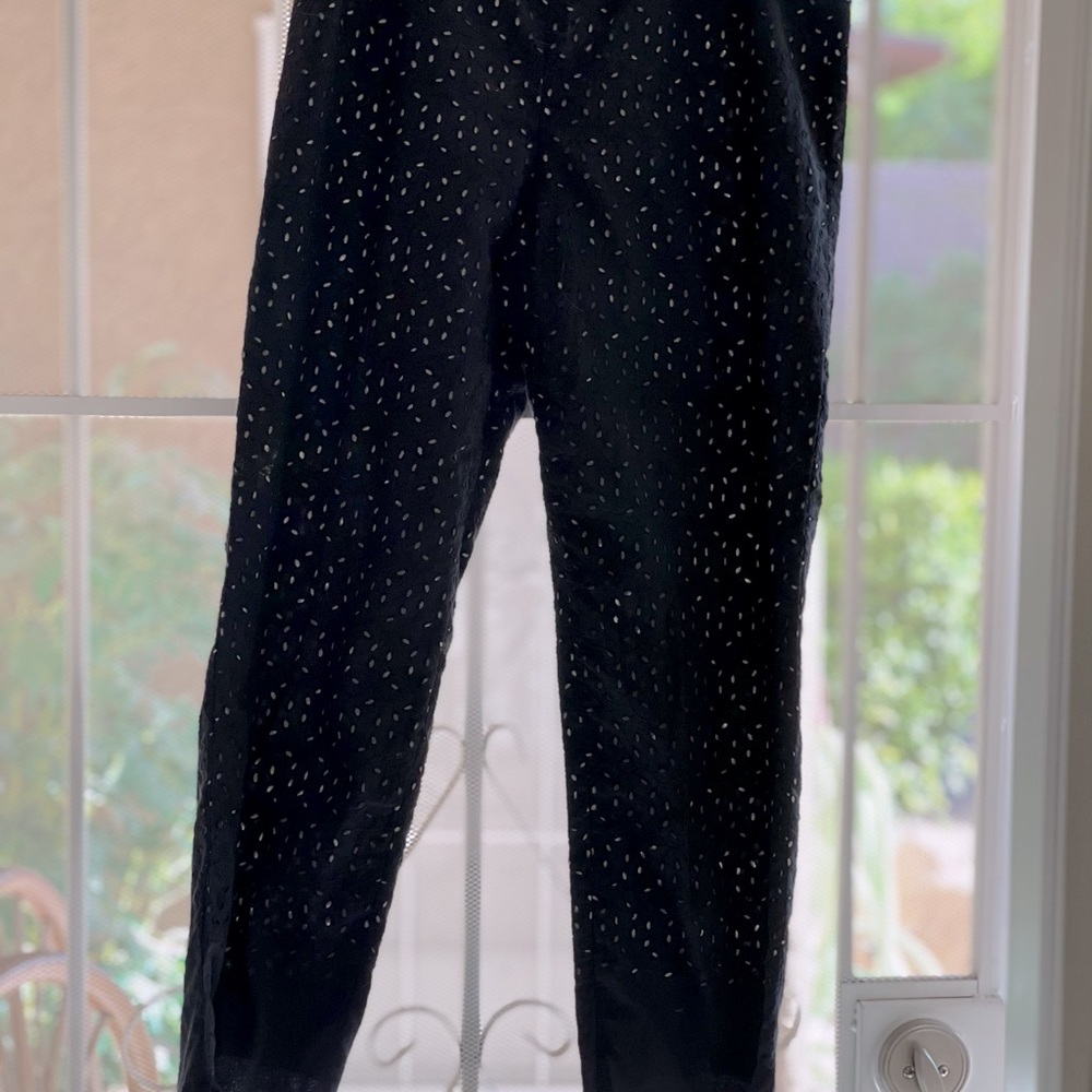 Vintage LINED Designer cropped EYELET LACE Pant ♥️